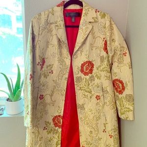 Beautiful rose embroidered silk jacket